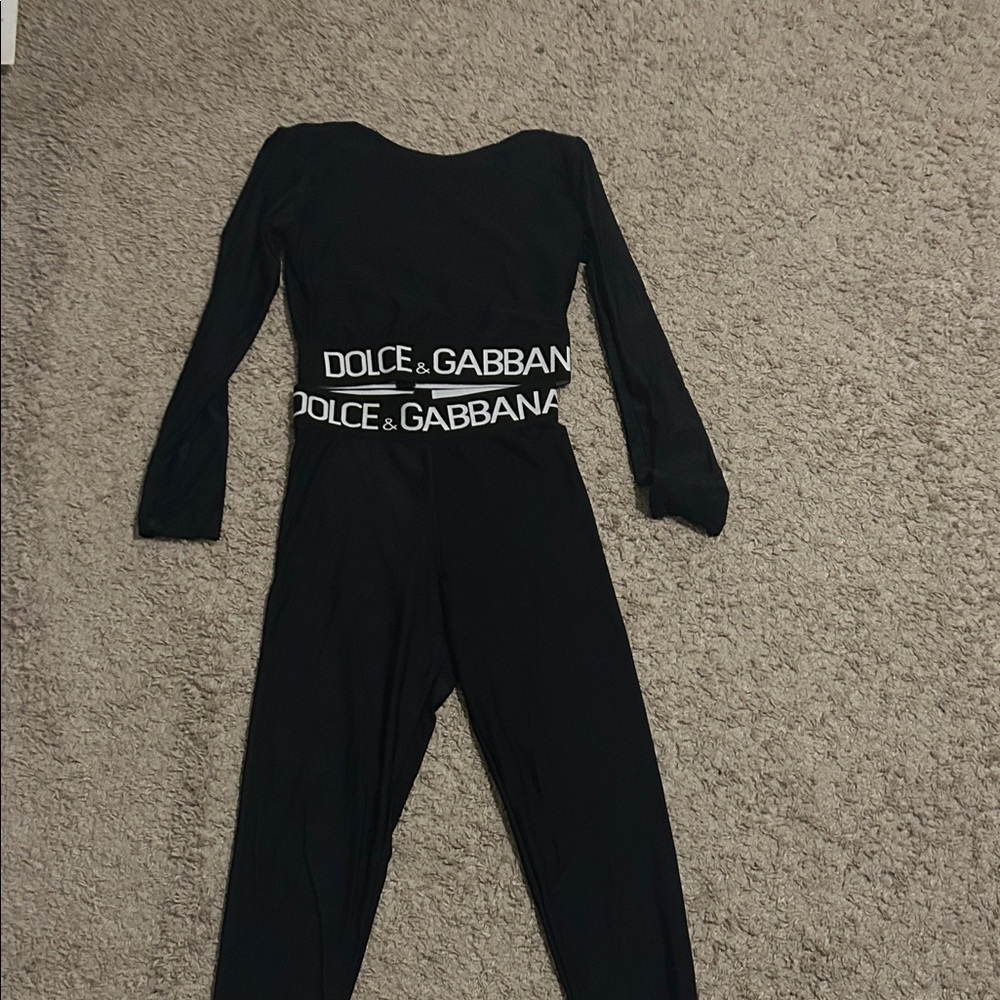 Dolce & Gabbana Black Long Sleeve Top & Leggings set